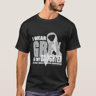Camiseta Gris del cáncer de cerebro para la hija