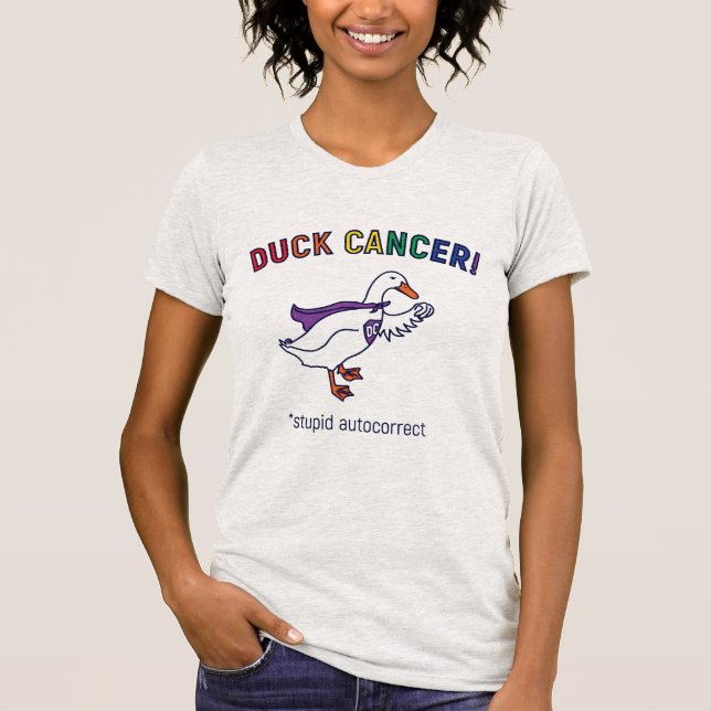 Camiseta Gris del cáncer del pato (Anverso)