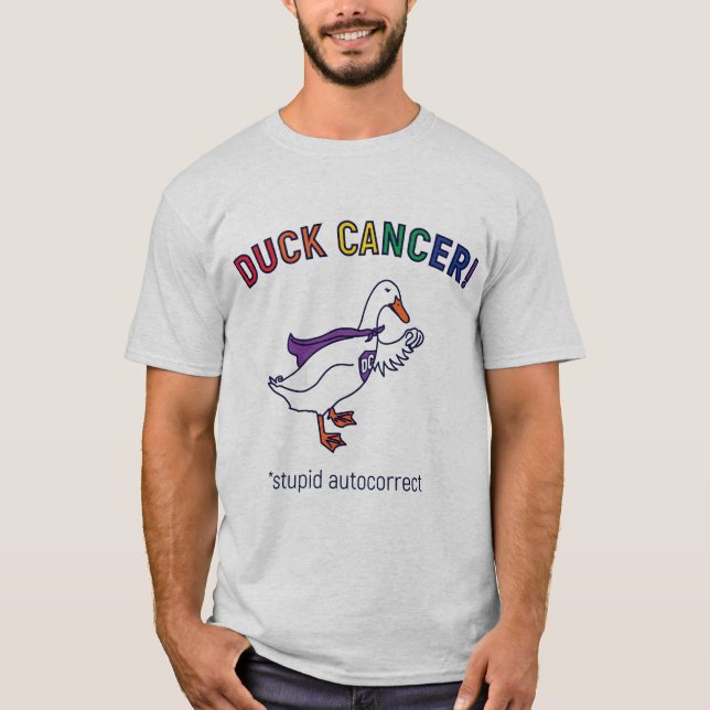 Camiseta Gris del cáncer del pato (Anverso)