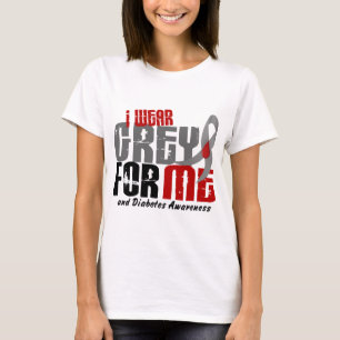 Camiseta GRIS del DESGASTE de la diabetes I PARA MÍ 6,2