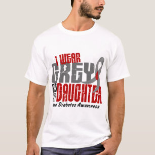 Camiseta GRIS del DESGASTE de la diabetes I PARA MI HIJA