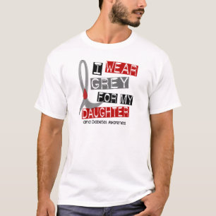 Camiseta Gris del desgaste de la diabetes I para mi hija 37