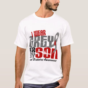Camiseta GRIS del DESGASTE de la diabetes I PARA MI HIJO