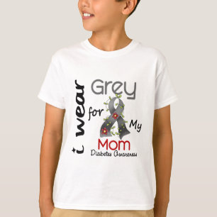 Camiseta Gris del desgaste de la diabetes I para mi mamá 4