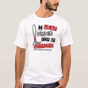 Camiseta Gris del desgaste de la diabetes I para mi novio