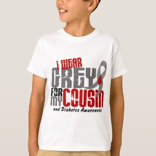 Camiseta GRIS del DESGASTE de la diabetes I PARA MI PRIMO