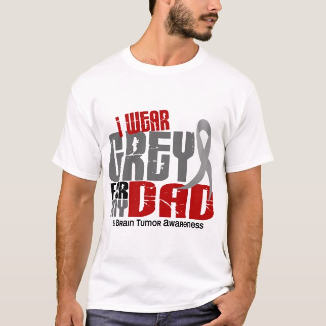 Camiseta Gris del desgaste del tumor cerebral I para mi (Anverso)