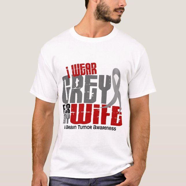Camiseta Gris del desgaste del tumor cerebral I para mi (Anverso)