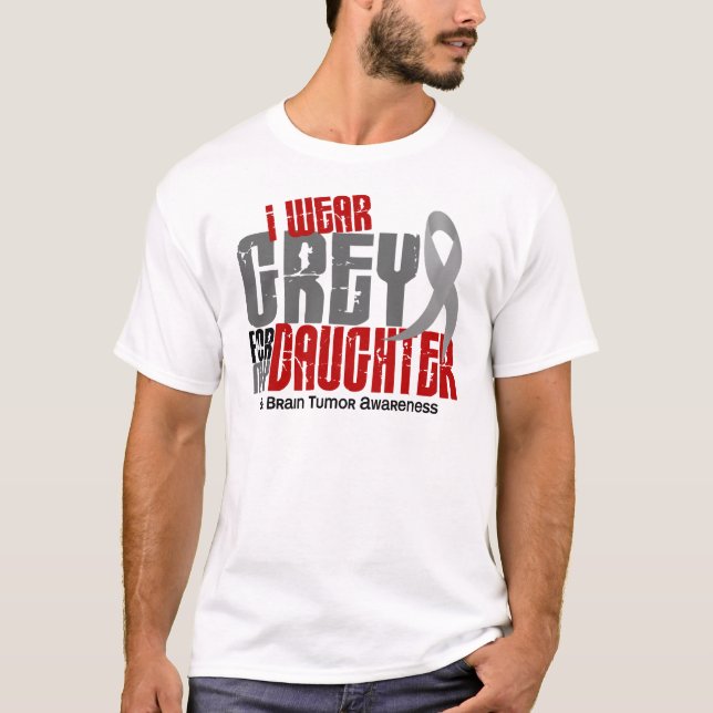 Camiseta Gris del desgaste del tumor cerebral I para mi (Anverso)