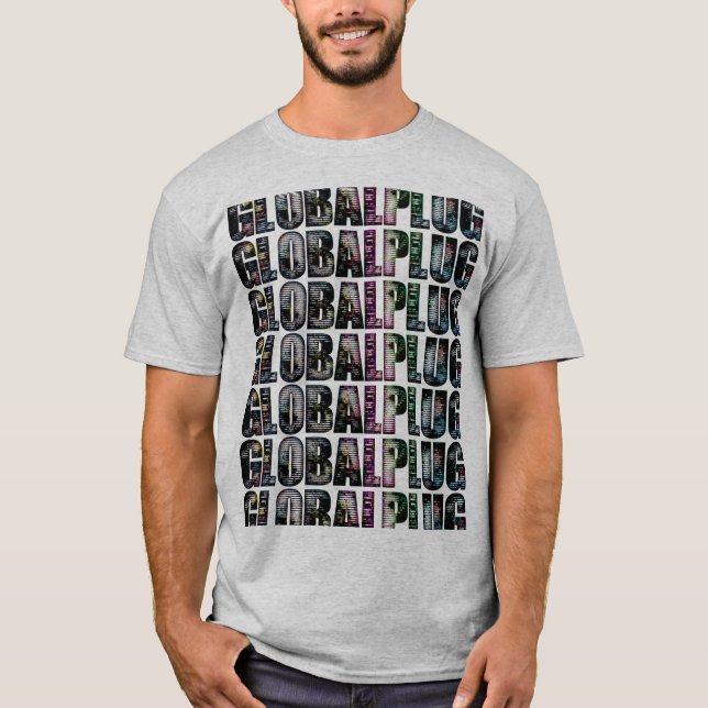 Camiseta gris del globalplug del multicolor (Anverso)