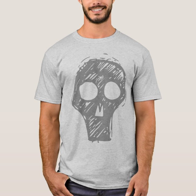 Camiseta gris del gris del cráneo (Anverso)
