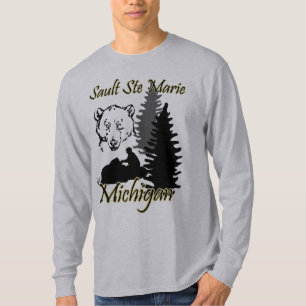 Camiseta Gris del oso del Snowmobile de Sault Ste Marie