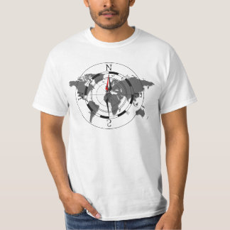 Camiseta gris del valor del mundo de Campass