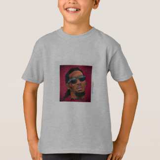 Camiseta gris descentrada para niños y adolescente