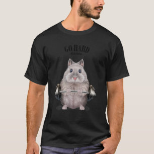 Camiseta Gris Dwarf Hamster Entrenamiento Músculo Halterofi