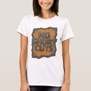 Camiseta Gris Fresco NO ATajos Texto 3D Arte