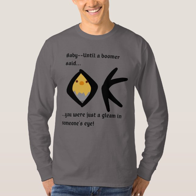 Camiseta Gris 'Gleam in Eye' Manga larga básica Boomerange (Anverso)