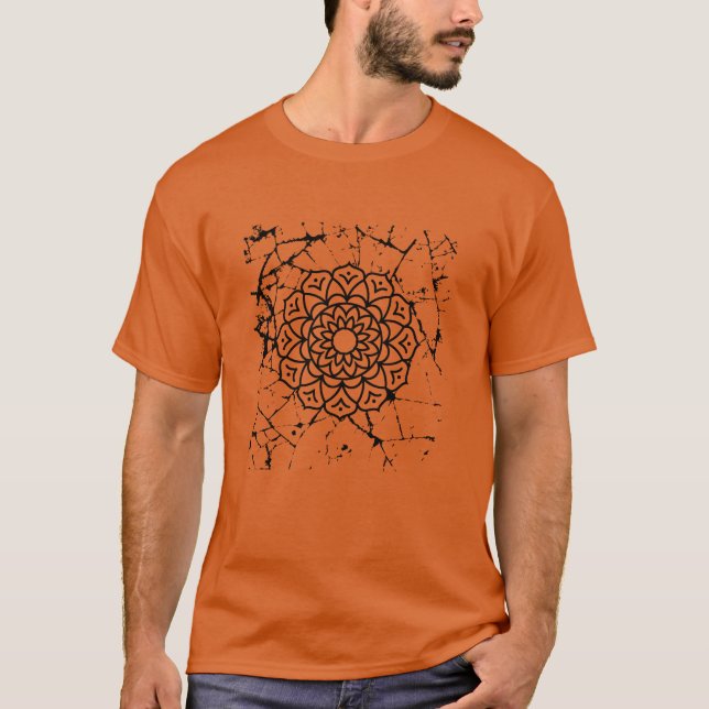 Camiseta gris Grunge Mandalas (Anverso)