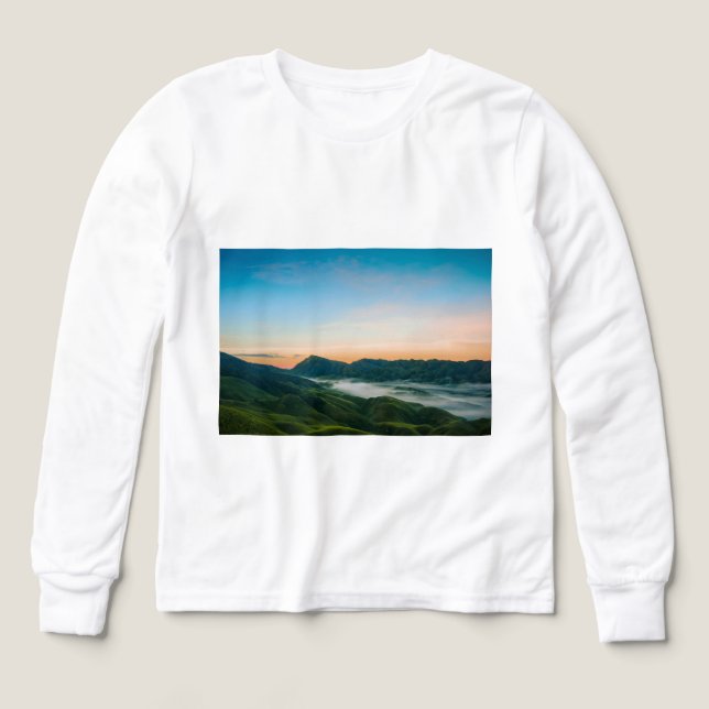 Camiseta gris llana de manga larga – Soft Crew (Diseño frontal)