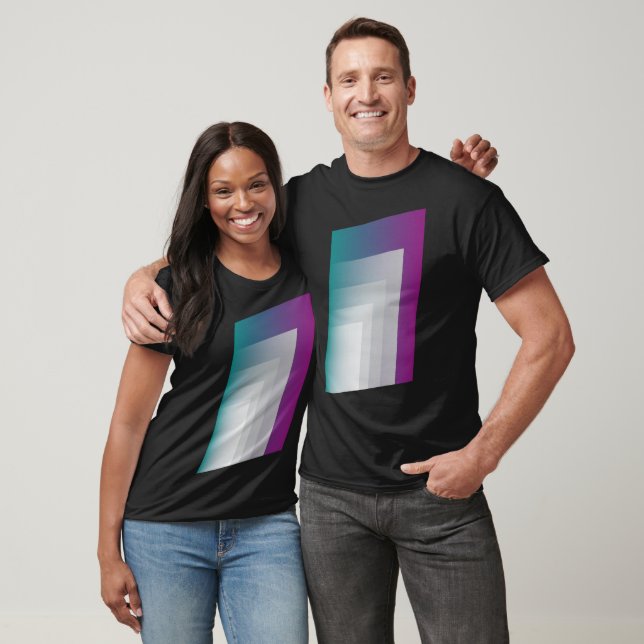 Camiseta gris magenta verde azulado (Unisexo)