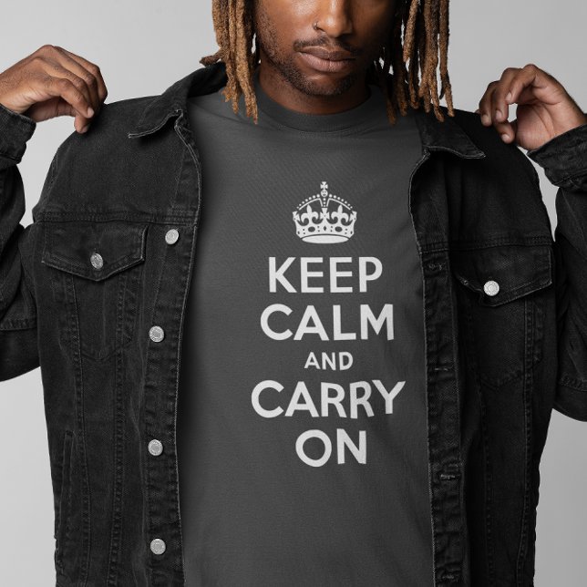 Camiseta Gris Mantenga la calma y continúe (Gray Keep Calm and Carry On T-Shirt)