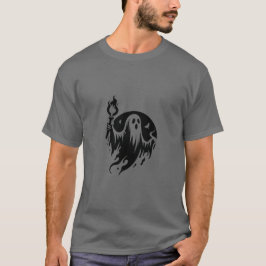 Camiseta gris masculina con soporte de fantasma ne