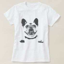 Camiseta gris negra del gráfico del bulldog