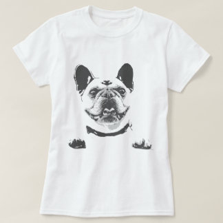 Camiseta gris negra del gráfico del bulldog