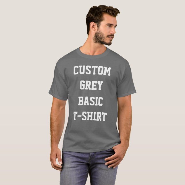 CAMISETA GRIS OSCURA BÁSICA DE HOMBRES personaliza (Anverso completo)