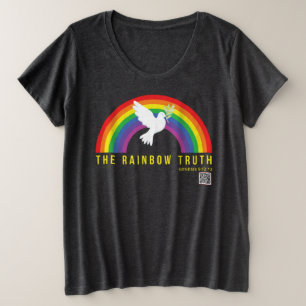 Camiseta gris oscuro de las mujeres más arcoiris c
