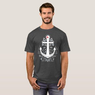 Camiseta gris oscuro del ancla de KHH