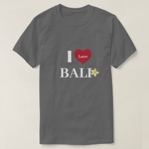 Camiseta Gris oscuro y dulce "I Heart Bali" Frangipani Unis