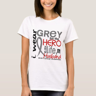 Camiseta Gris para mi cáncer de cerebro del marido del
