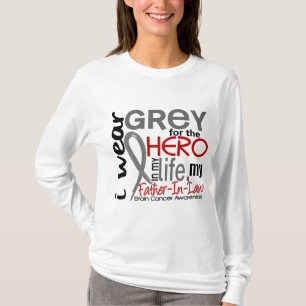 Camiseta Gris para mi cáncer de cerebro del suegro del