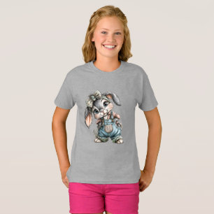 Camiseta gris para niños con ilustración adorable