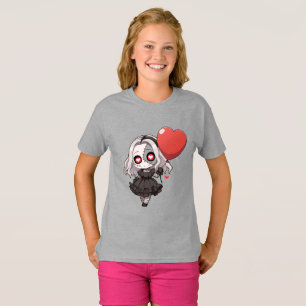 Camiseta gris para niños con ilustración adorable