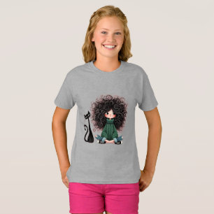 Camiseta gris para niños con ilustración adorable