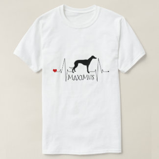 Camiseta Gris personalizado Whippet Love Dog Heart Beat