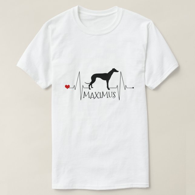 Camiseta Gris personalizado Whippet Love Dog Heart Beat (Diseño del anverso)
