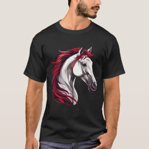 Camiseta Gris potente y fuerte de caballo, negro y blanco