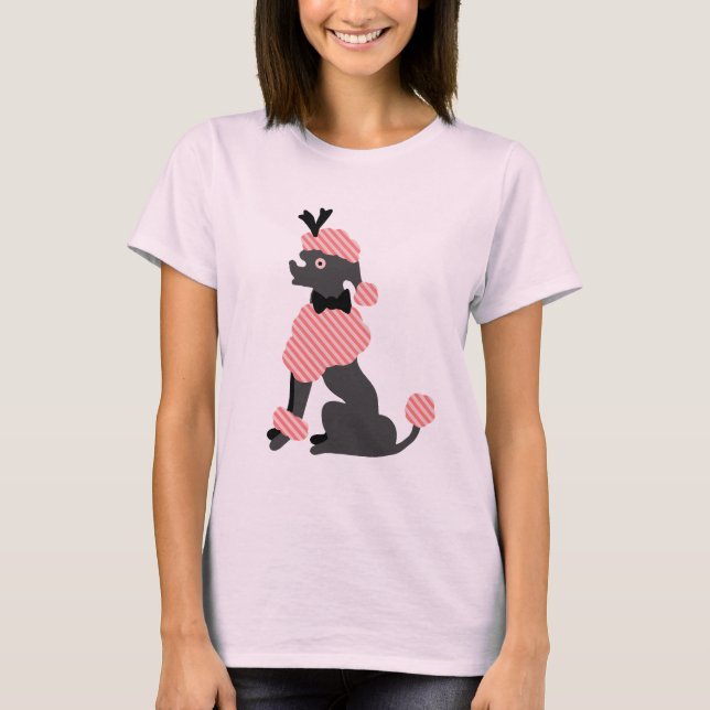 Camiseta Gris rosa rosado retro con falda de perro de los 5 (Anverso)
