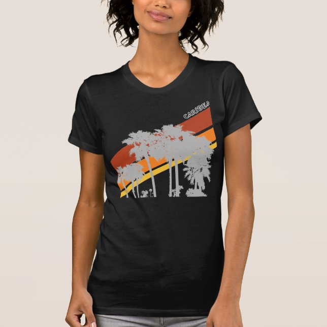 Camiseta Gris Silouhettes de la palma de AZ (Anverso)