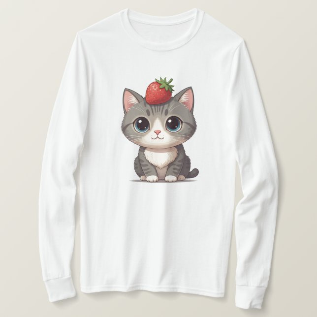 Camiseta Gris tabus cat con fresa (Anverso del diseño)