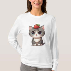 Camiseta Gris tabus cat con fresa