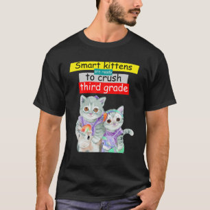 Camiseta Gris Unicornio Smart Kittens Está Listo Para Aplas