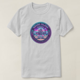 Camiseta gris vaporwave de hogares de la isla de K