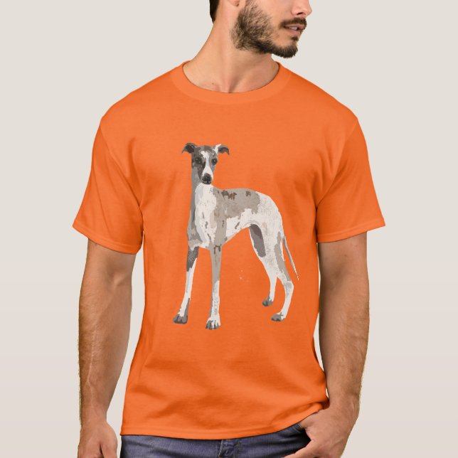 Camiseta Gris y blanco de los Whippet (Anverso)
