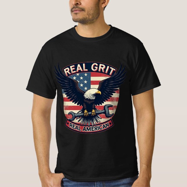 Camiseta Grit real, norteamericano real (Anverso)