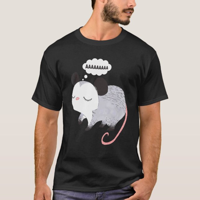 Camiseta Gritando a Possum Aaaa Cute Opossum Dank Meme Men  (Anverso)