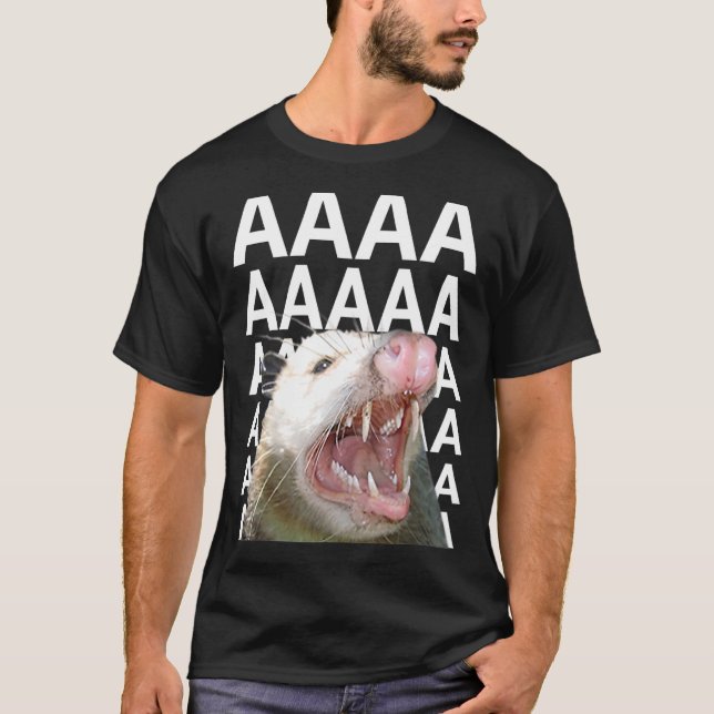 Camiseta Gritando a Possum Aaaa Cute Opossum Dank Memes Men (Anverso)